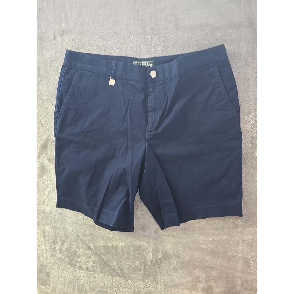 LRL Lauren Active Women's Navy‎ Blue Cotton Stretch Shorts Size 12